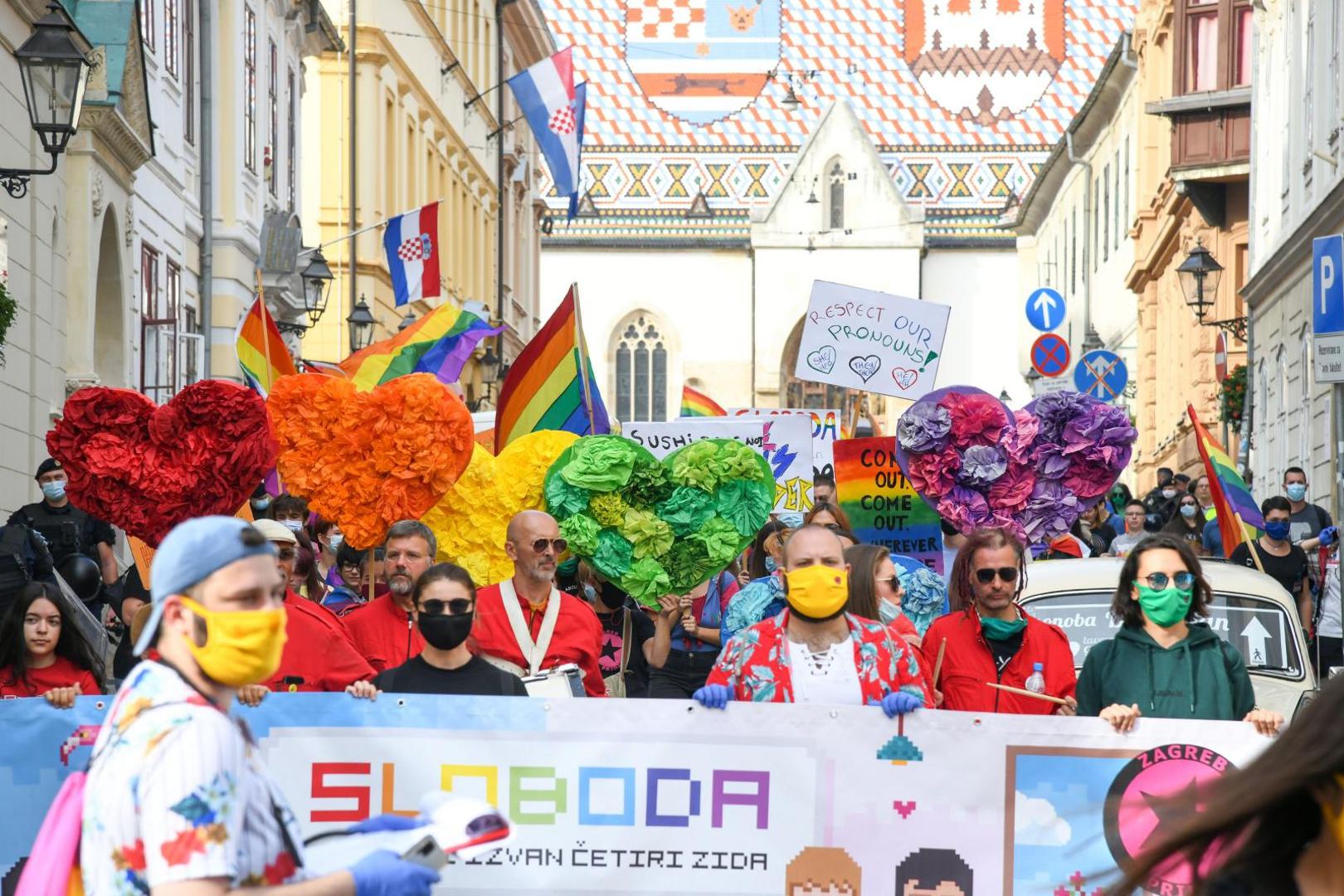 19.09.2020., Zagreb - 19. Povorka ponosa LGBTIQ osoba i obitelji Zagreb Pride 2020 pod sloganom "Sloboda unutar i izvan cetiri zida". Povorka je po prvi puta krenula s Trga svetog Marka. Photo: Josip Regovic/PIXSELL