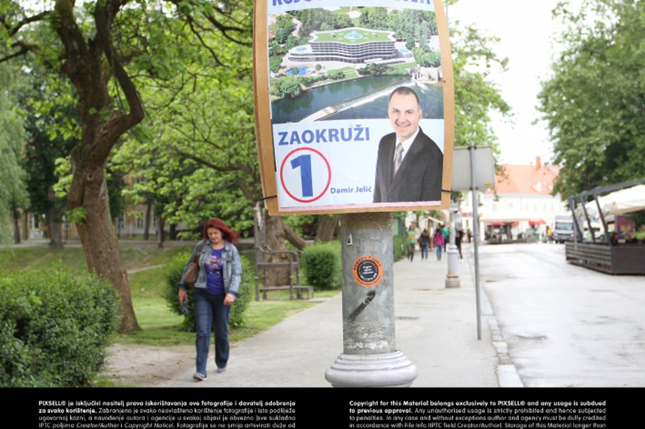 '28.05.2013., Karlovac - Predizborni plakat Damir Jelica, HDZ-ovog kandidata za gradonacelnika Karlovca.  Photo: Kristina Stedul Fabac/PIXSELL'