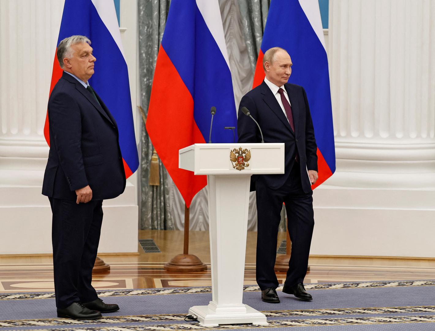 Hungary's Prime Minister Viktor Orban and Russia's President Vladimir Putin attend a press conference following their meeting in Moscow, Russia July 5, 2024. REUTERS/Evgenia Novozhenina Photo: EVGENIA NOVOZHENINA/REUTERS