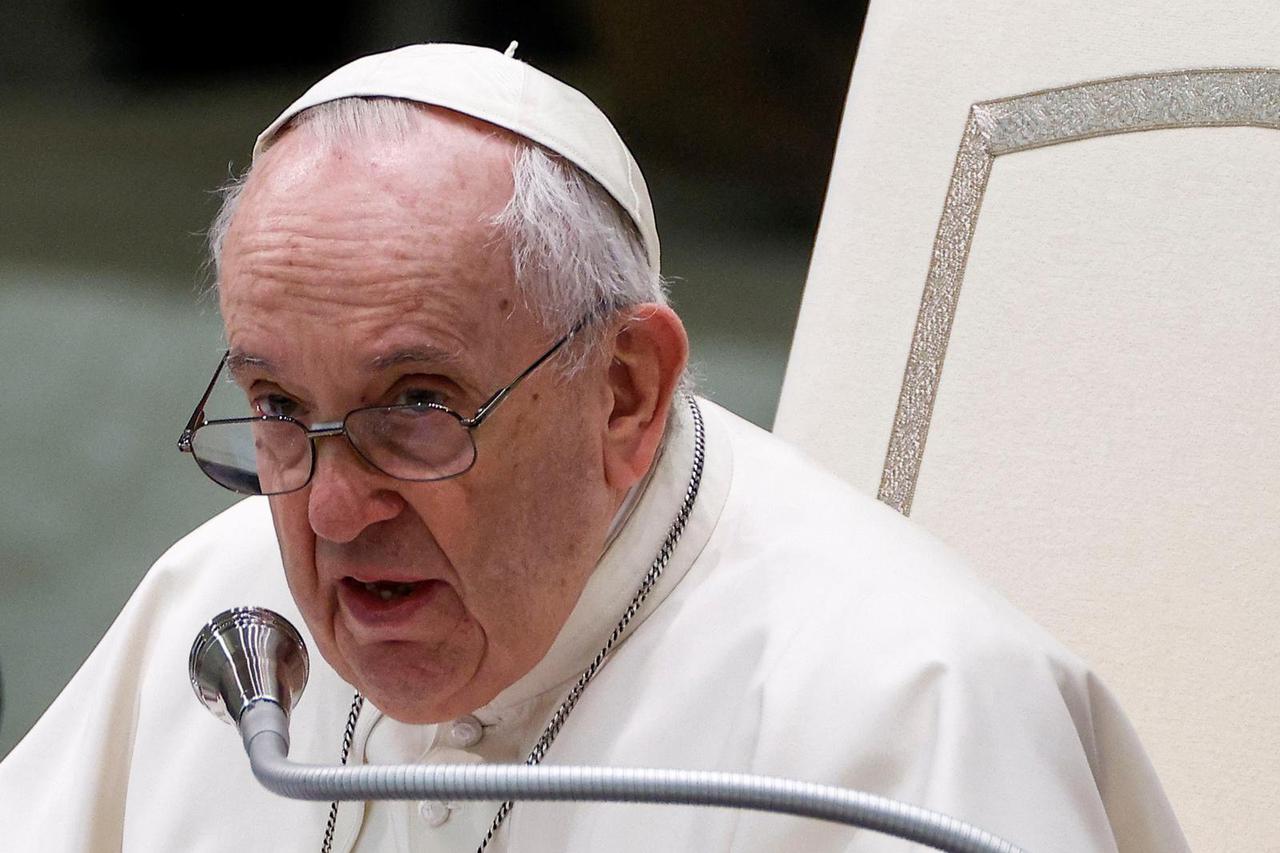 Pope Francis holds the weekly general audience at the Paul VI Hall at the Vatican