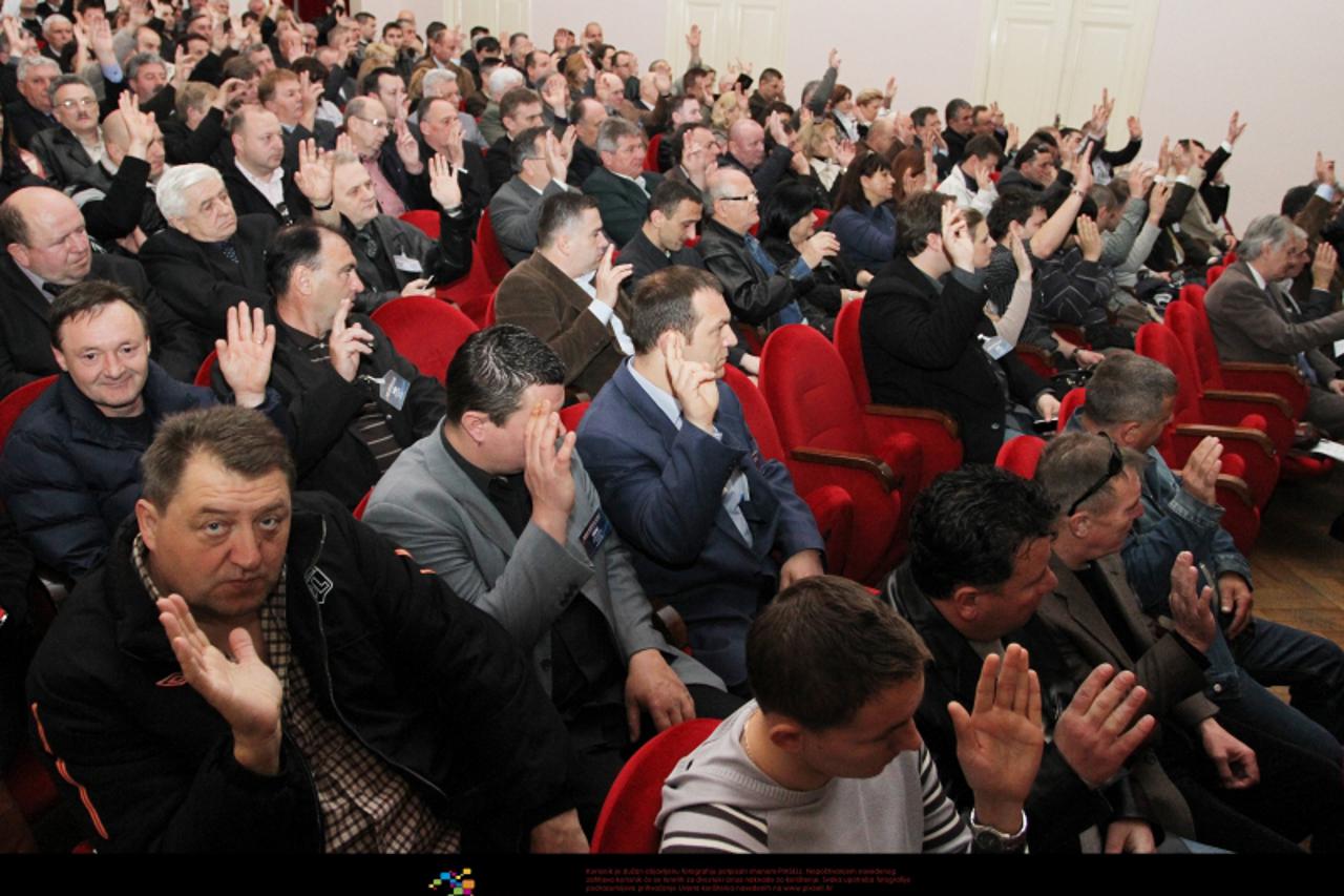 '17.03.2012. Karlovac - Izborna skupstina HDZ-a grada Karlovca. Delegati na skupstini biraju novo vodstvo stranke u Karlovcu.  Photo: Kristina Stedul Fabac/PIXSELL'