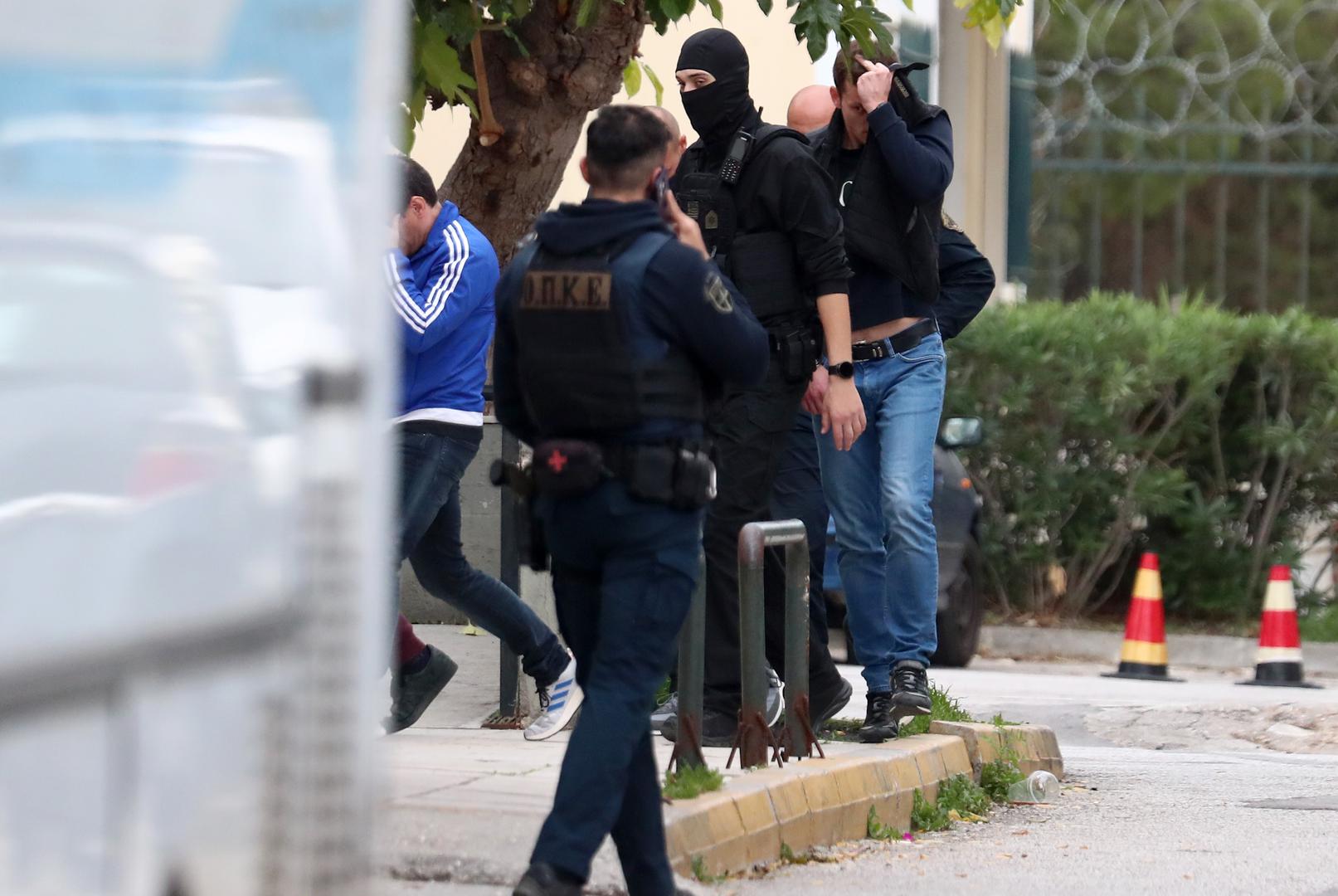 04.12.2023., Atena, Grcka  - Policija dovodi navijaci Dinama, Bad Blue Boyse na sud u Ateni. Photo: Matija Habljak/PIXSELL