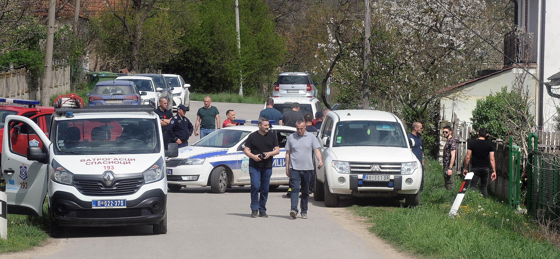 06, April, 2024, Bor - The search for the body of the murdered two-year-old Danka Ilic from Bor continues by checking several locations in the Bor area, and the police in the village of Zlot brought one of the suspects into the yard of the family of Dejan Dragijevic, one of the suspects for the murder of the child. Photo: M.M./ATAImages

06, april, 2024, Bor - Potraga za telom ubijene dvogodisnje Danke Ilic iz Bora nastavlja se proverom vise lokacija u borskom kraju, a policija je u selu Zlot uvela jednog od osumnjicenih u dvoriste porodice Dejana Dragijevica, jednog od osumnjicenih za ubistvo deteta. Photo: M.M./ATAImages Photo: M.M./ATA images/PIXSELL