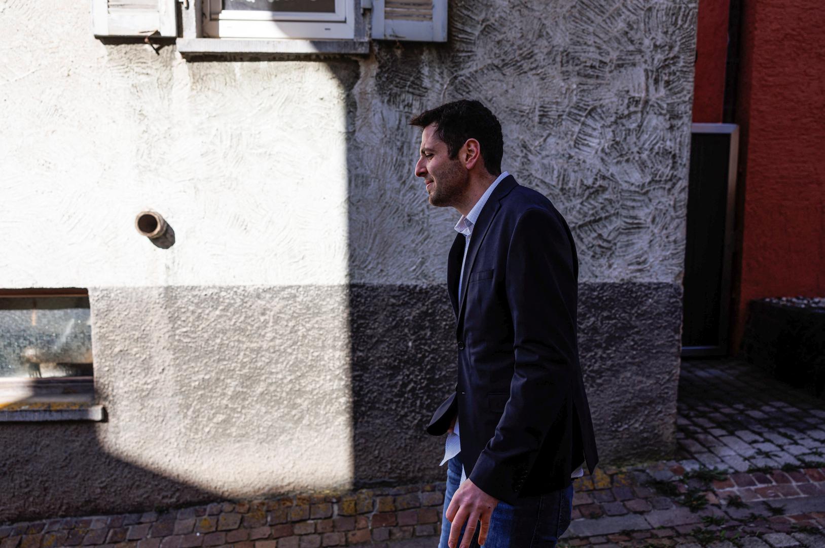 Syrian born Ryyan Alshebl, Ostelsheim mayor-designate, walks near Stuttgart in Ostelsheim, Germany, April 4, 2023. Alshebl fled from his hometown in Syria to Europe via the Mediterranean Sea in 2015 and came to the northern Black Forest. REUTERS/Lukas Barth Photo: Lukas Barth/REUTERS