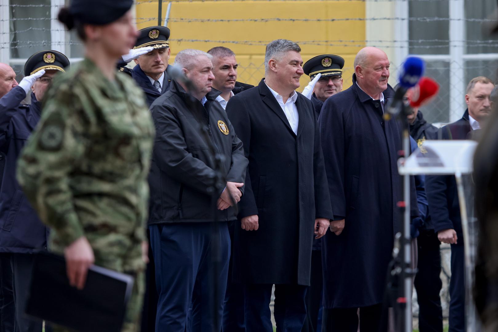 08.11.2024., Gospic - Predsjednik Republike i vrhovni zapovjednik Oruzanih snaga Republike Hrvatske Zoran Milanovic sudjelovao je na obiljezavanju 32. obljetnice ustrojavanja 9. gardijske brigade „Vukovi“ i Dana Motorizirane bojne „Vukovi“ Gardijske mehanizirane brigade Photo: Sime Zelic/PIXSELL