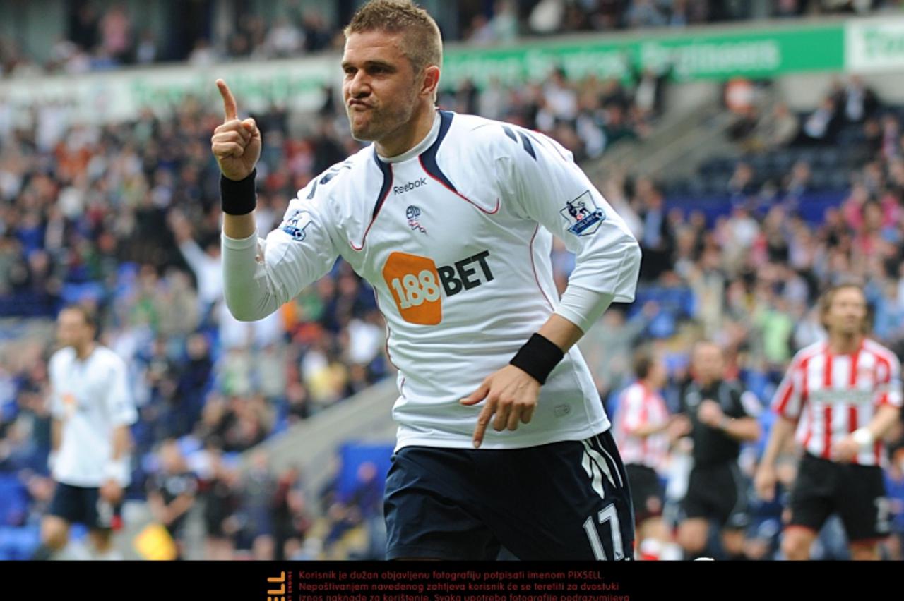 'Bolton Wanderers' Ivan Klasnic celebrates scoring an equaliser to make it 1-1 Photo: Press Association/Pixsell'