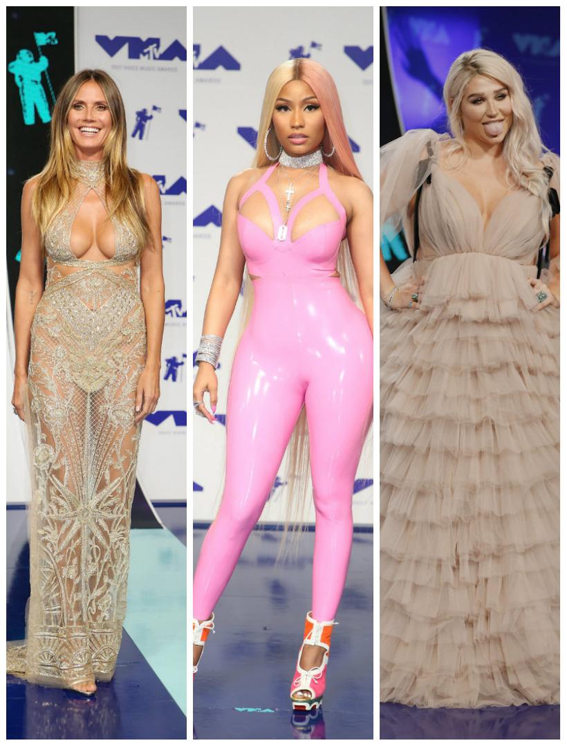 Heidi Klum, Nicki Minaj i Kesha za dodjelu nagrada MTV video Music Awards odabrale su kreacije koje ističu bujno poprsje.