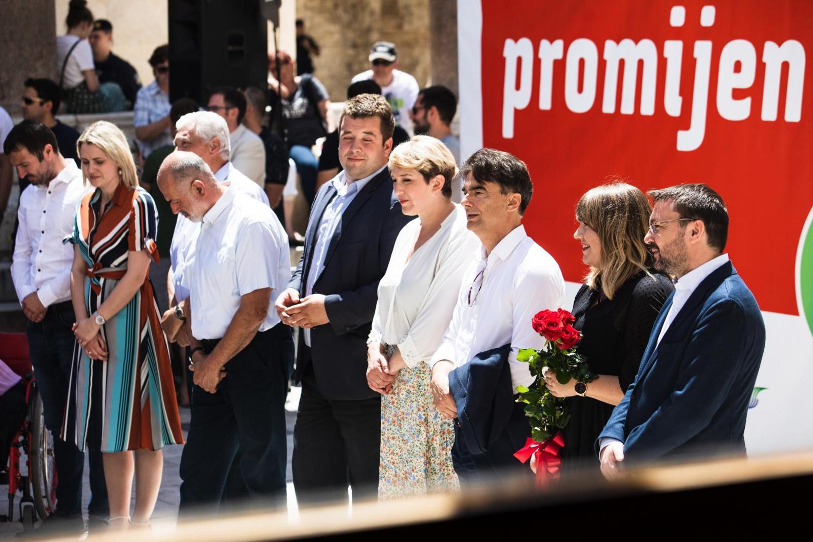 20.06.2020., Split - Predsjednik SDP-a i lider Restart koalicije Davor Bernardic u sklopu izborne kampanje predstavio je kandidate s liste Restart koalicije u X. izbornoj jedinici.
Photo: Milan Sabic/PIXSELL