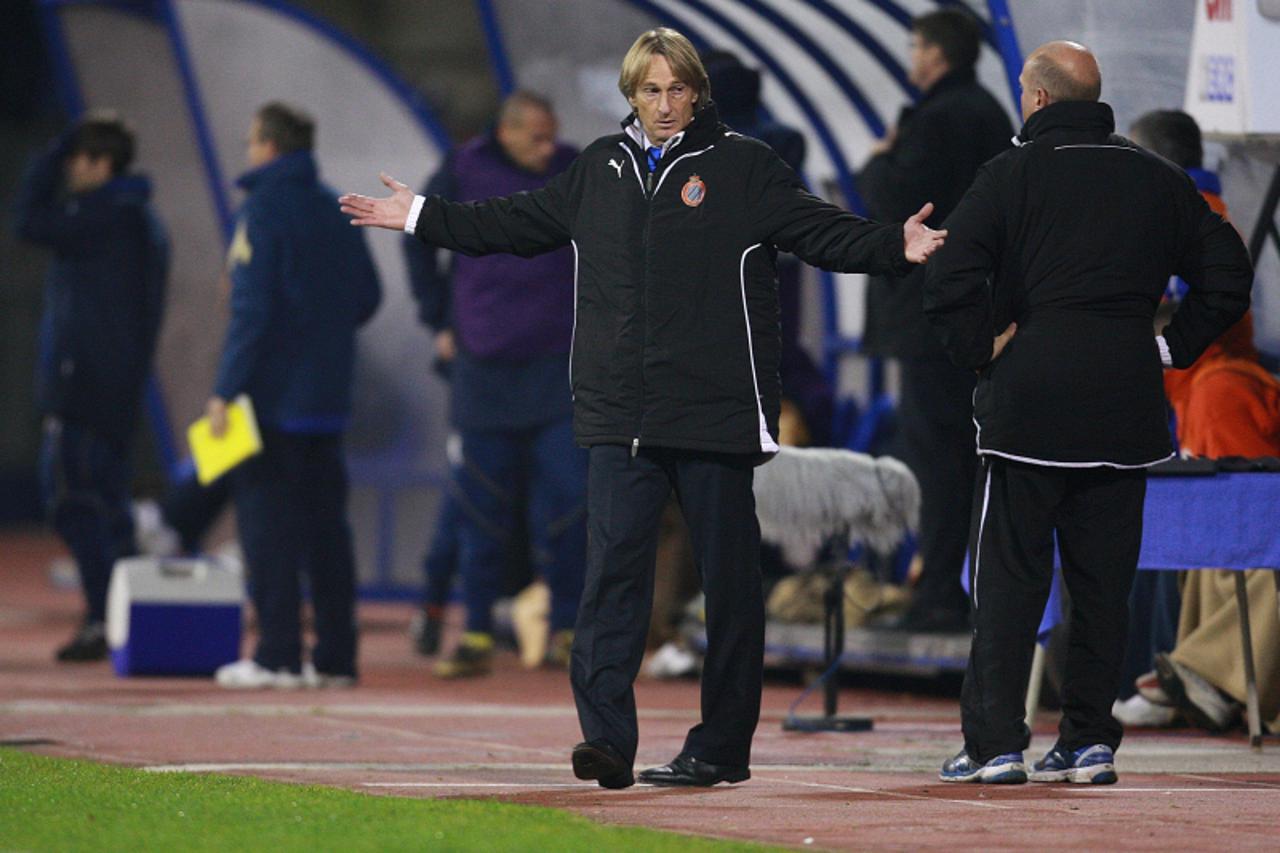 \'21.10.2010.,stadion u Maksimiru, Zagreb - Europska liga, 3. kolo, Dinamo Zagreb  - Club Brugge.Trener Club Bruggea Adrie Koster. Photo: Igor Kralj/PIXSELL\'