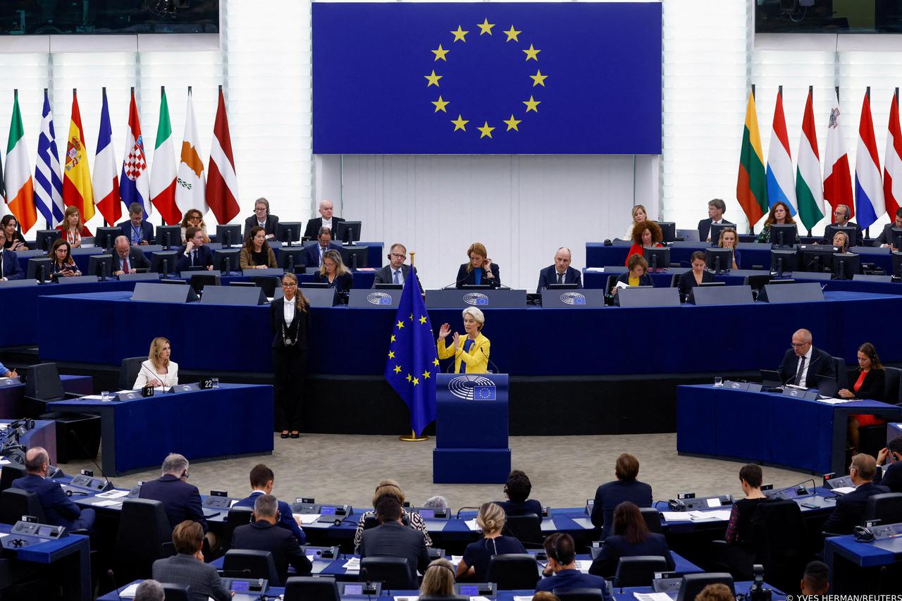 FILE PHOTO: The European Parliament in session, in Strasbourg, France