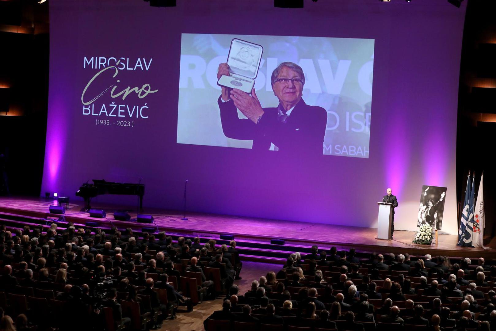 15.02.2023., Zagreb - U KD Vatroslav Lisinski odrzana je komemoracija za Miroslava Ciru Blazevica. Photo: Robert Anic/PIXSELL