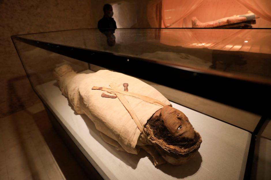 Pharaonic artifacts on display inside the Sharm el-Sheikh Historical Museum, the first antiquities museum to be built in Sinai, at the Red Sea resort of Sharm el-Sheikh