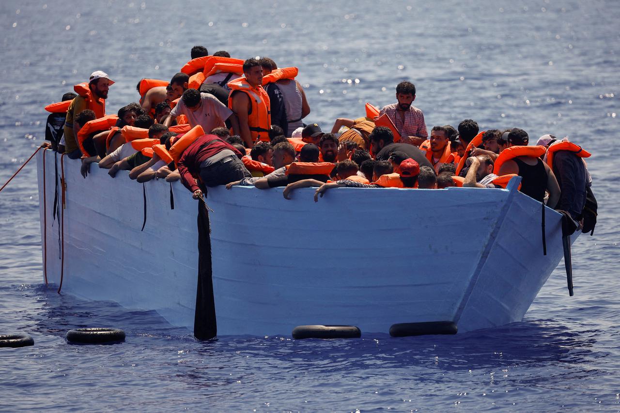 NGO Open Arms rescue boat "Astral" assists migrants in international waters south of Lampedusa