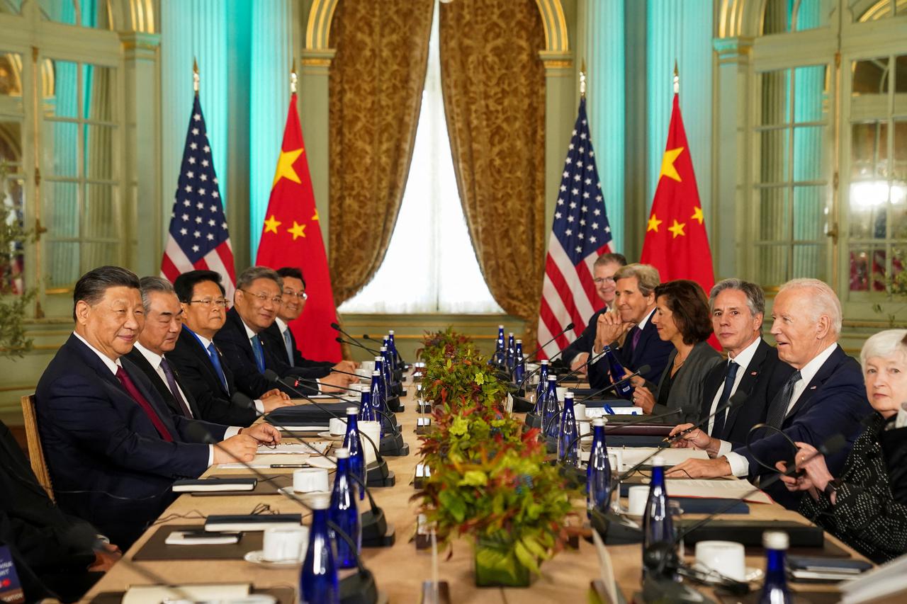 U.S. President Joe Biden meets with Chinese President Xi Jinping on the sidelines of APEC summit, in Woodside