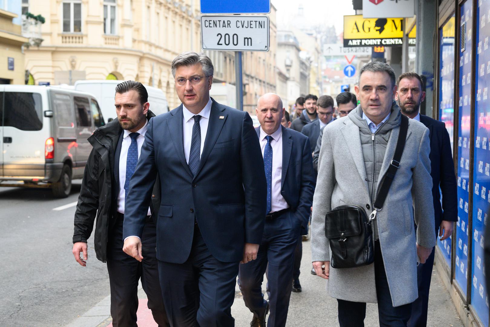 27.02.2024., Zagreb - Dolazak ministara na Sjednicu Sireg predsjednistva HDZ-a. Andrej Plenkovic.
 Photo: Davor Puklavec/PIXSELL