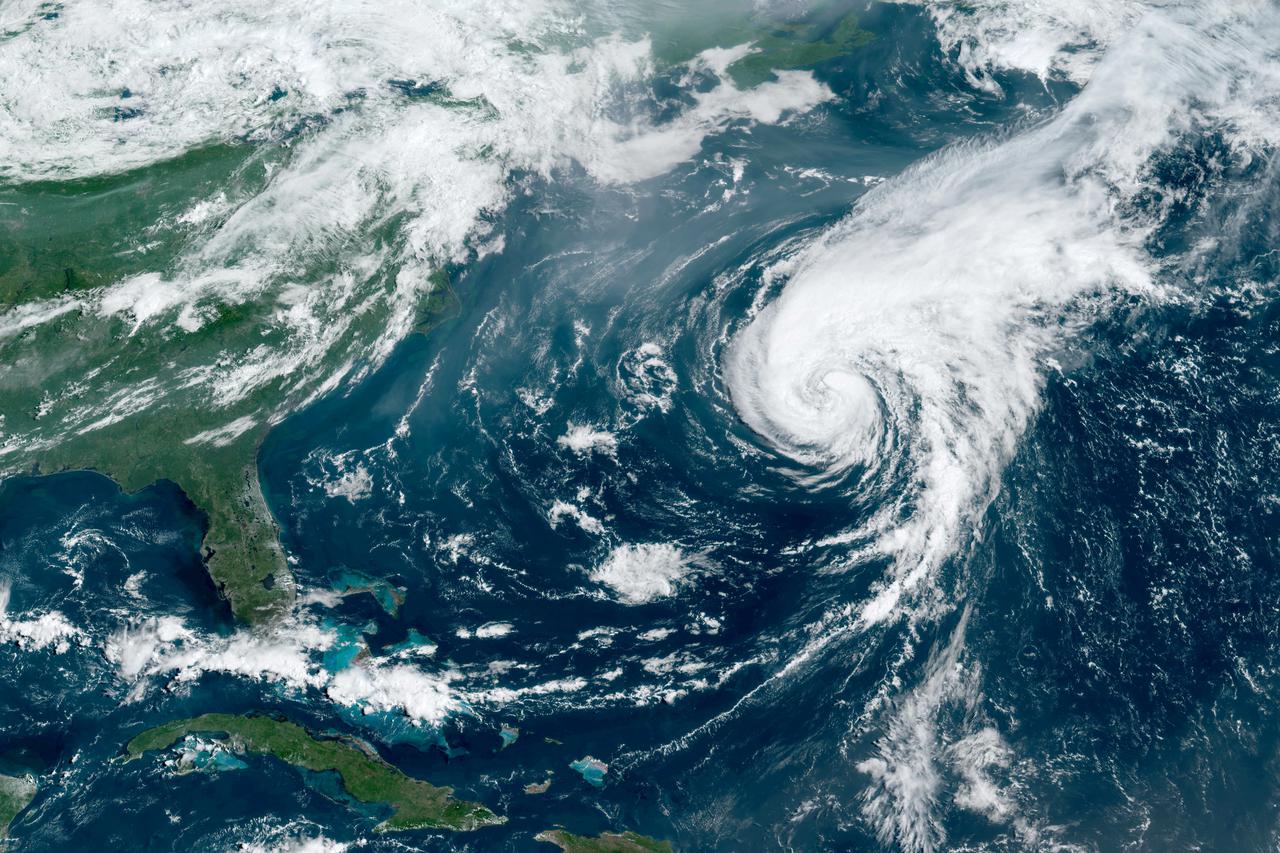 Hurricane Ernesto moves on in the Atlantic Ocean after making landfall on Bermuda