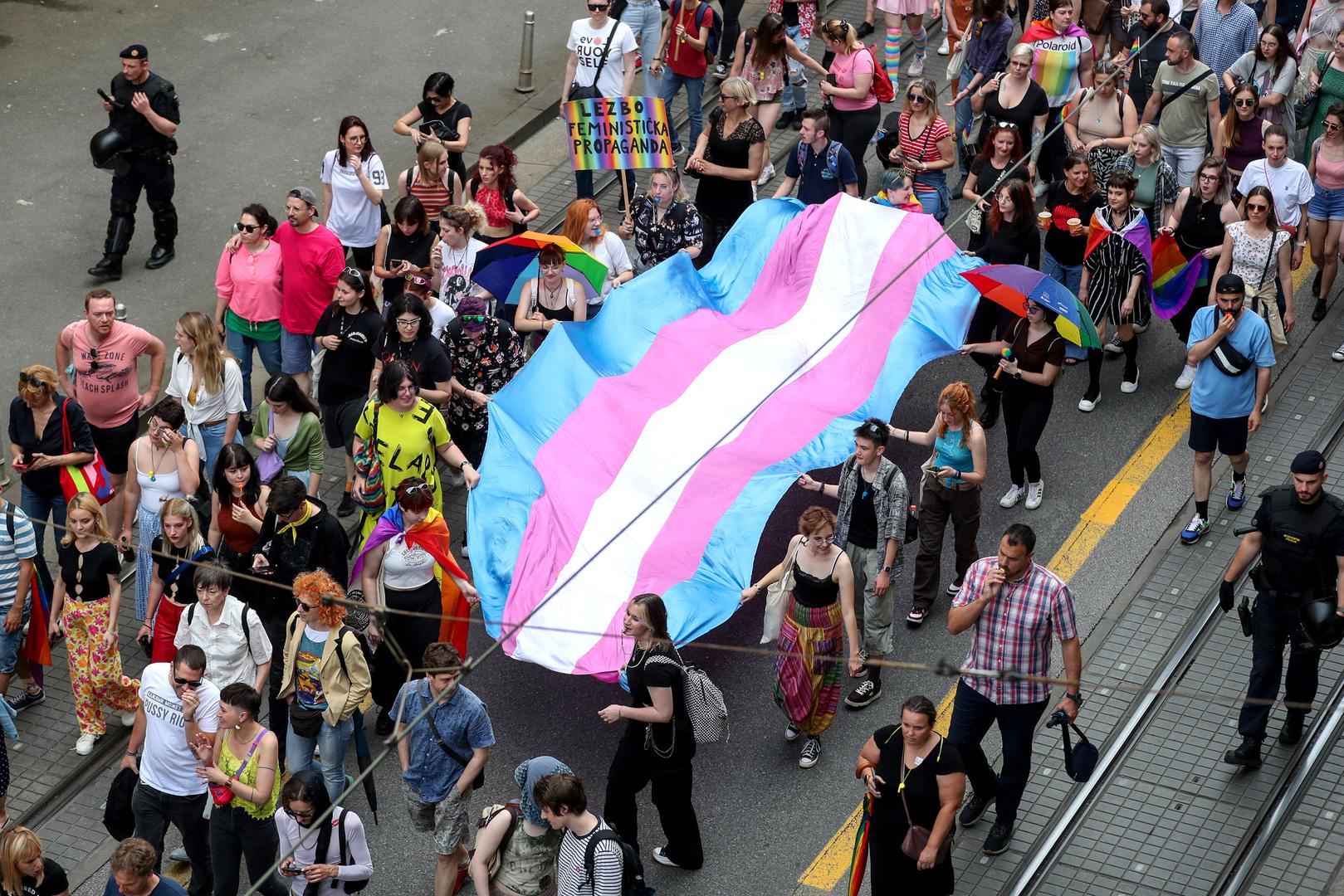 10.06.2022., Zagreb - 22. Povorka ponosa LGBTIQ+ zajednice, osoba i duginih obitelji Zagreb Pridea ove se godine odrzava pod sloganom "Zajedno za trans prava!". Photo: Matija Habljak/PIXSELL