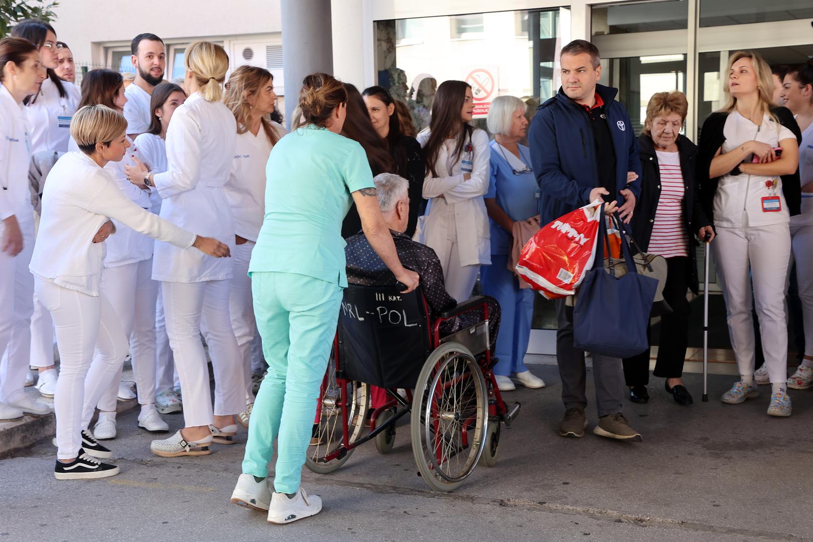 11.11.2024., Split - Ispred KBC-a Split odrzana je konferencija za medije sindikalnih povjerenika sindikata Zajedno o strajku u zdravstvenim ustanovama u Hrvatskoj koji je poceo danas. Photo: Ivana Ivanovic/PIXSELL