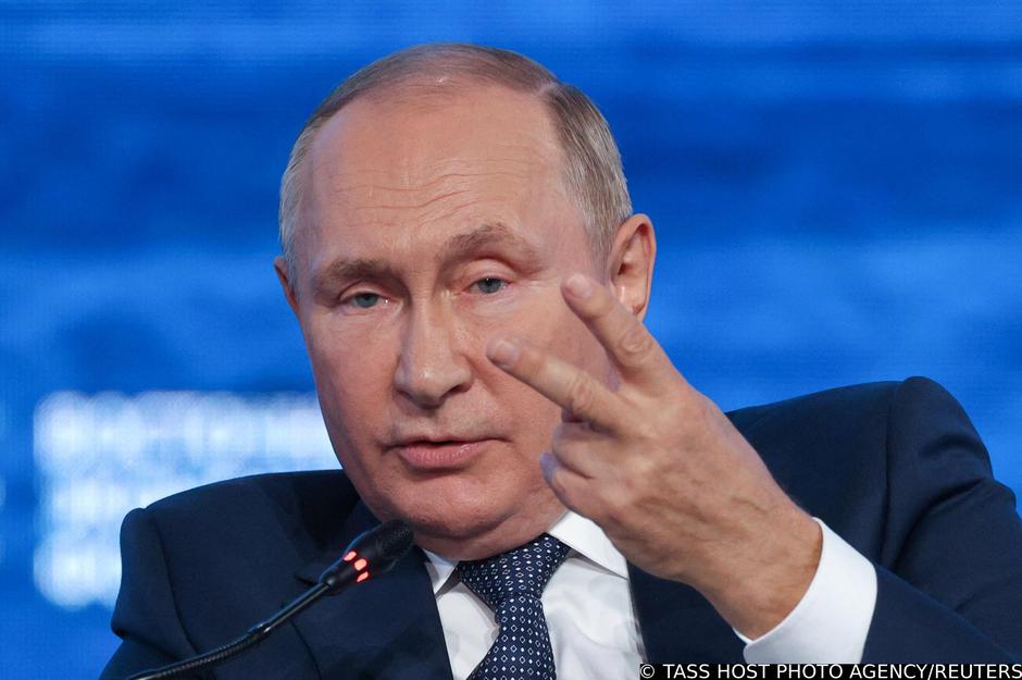 Russian President Vladimir Putin attends a plenary session of the Eastern Economic Forum in Vladivostok