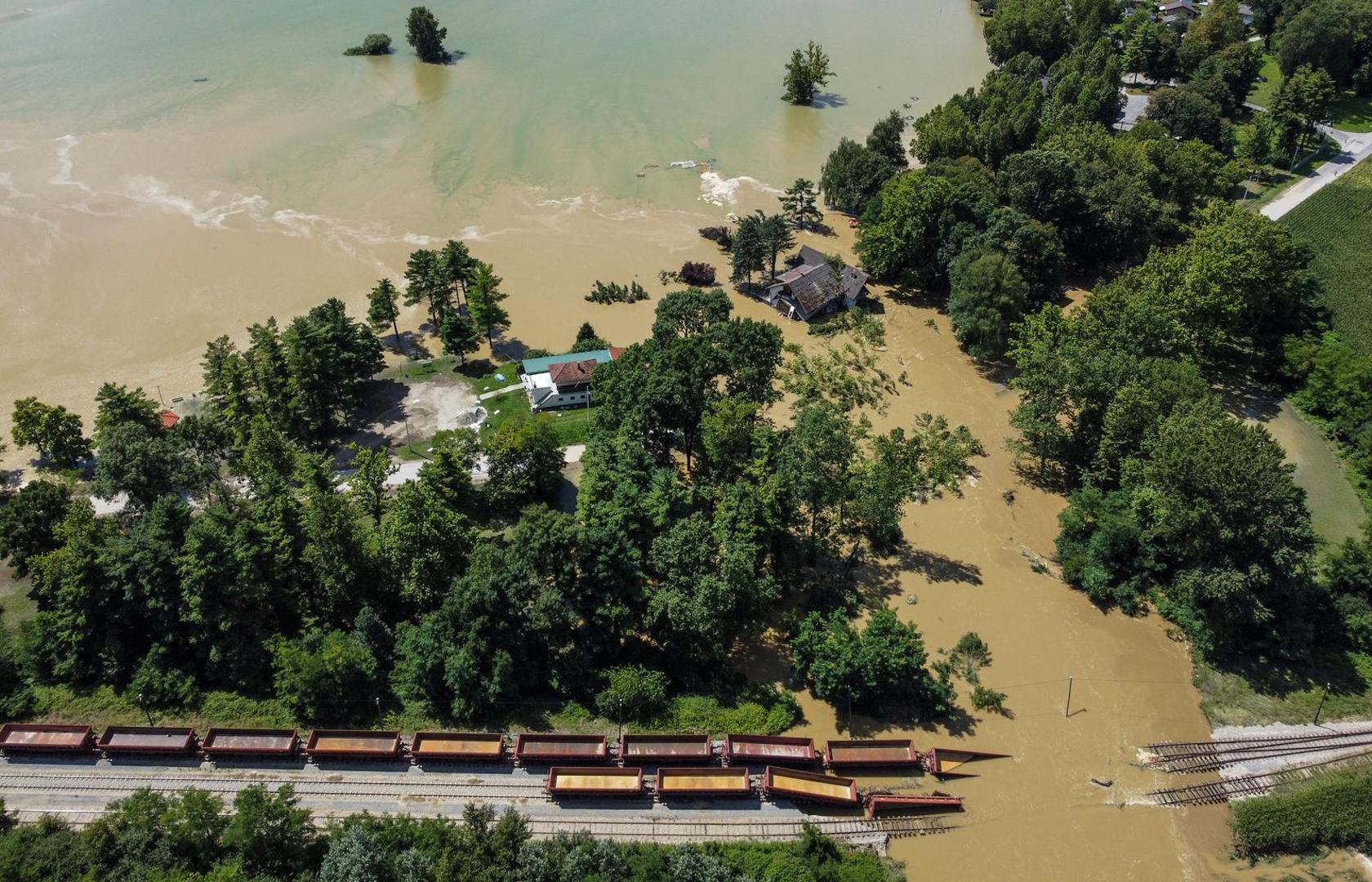 08.08.2023., Koprivnica - Zracna fotografija kuce kod Soderica koju je odnijela bujica zbog velikih poplava. Photo: Igor Soban/PIXSELL