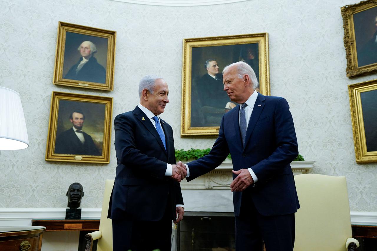 U.S. President Biden meets with Israeli PM Netanyahu at the White House in Washington