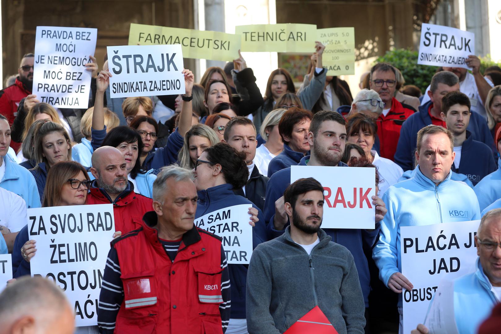  Varaždinska bolnica ima šest djelatnika u štrajku na Odjelu za radiologiju, no svi su raspoređeni na hitne zadatke. Slično je i u Općoj županijskoj bolnici Požega, gdje većina radnika na Odjelu za kliničku radiologiju štrajka, dok su hitne onkološke pretrage osigurane.