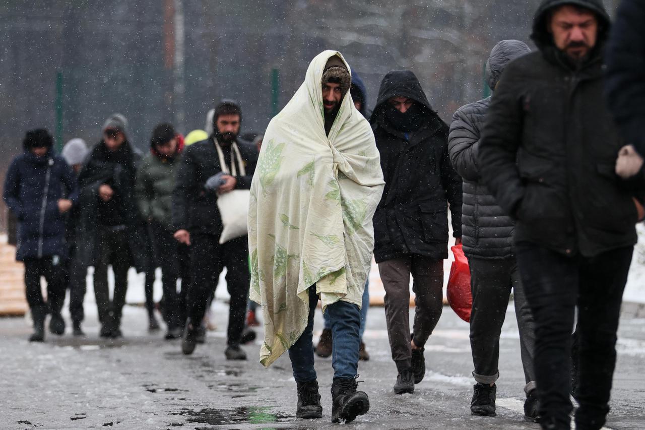 Migrants on Belarusian-Polish border