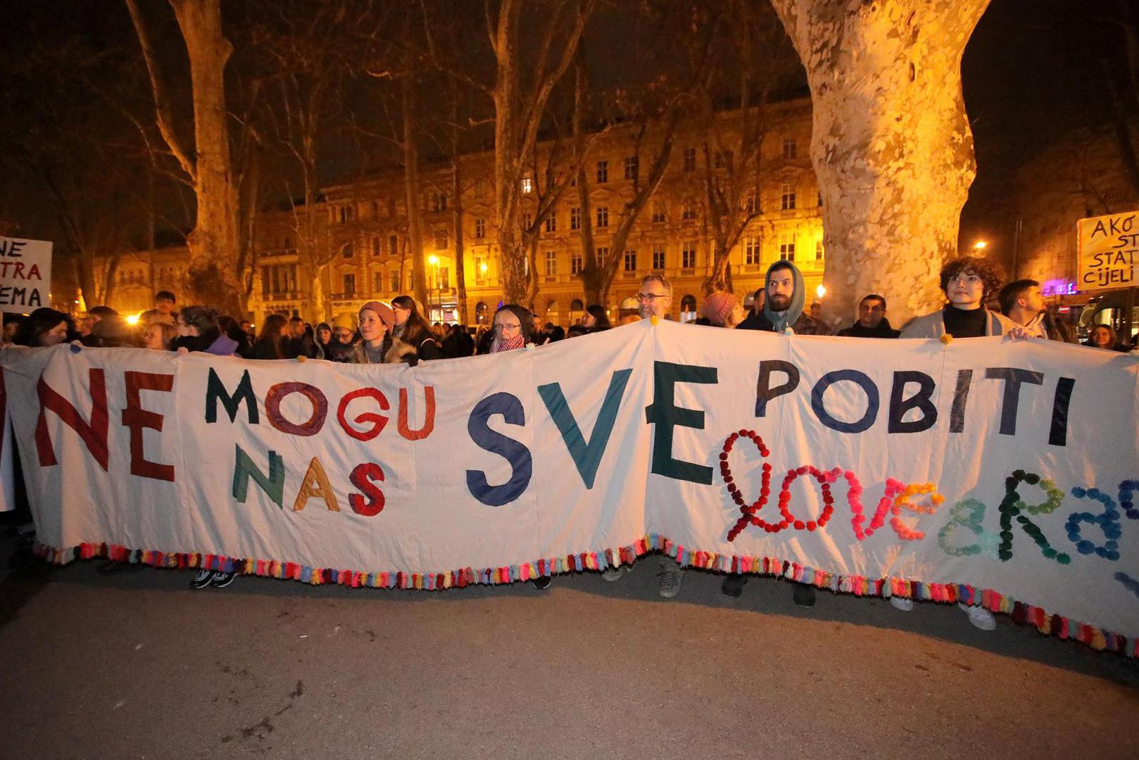 08.03.2024., Zagreb - Feministički kolektiv fAKTIV organizirao je osmomartovski nocnom mars pod geslom „Feminizam i gotovo“. Photo: Tomislav Miletic/PIXSELL