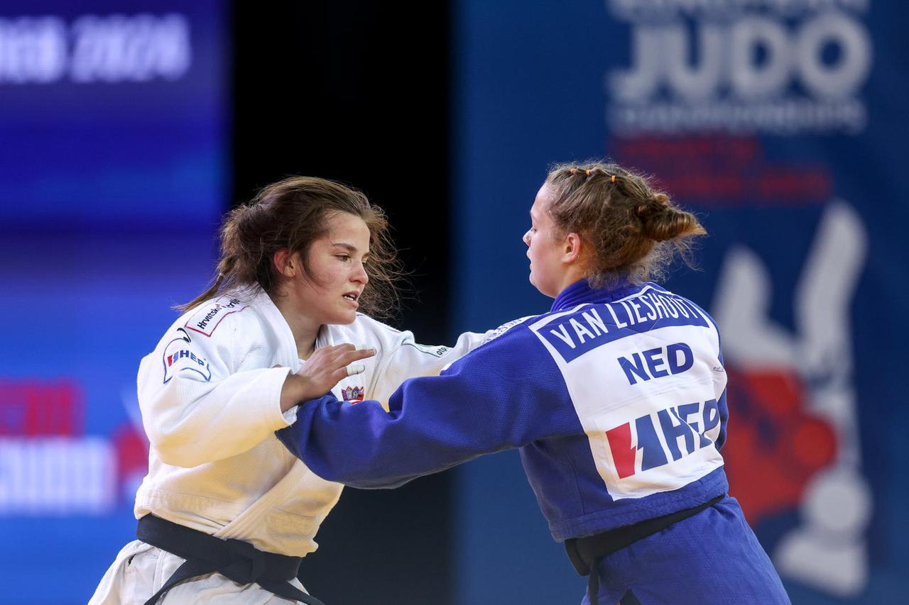 Europsko prvenstvo u judu, žene -63kg, polufinale, Katarina Krišto - Joanne van Lieshout