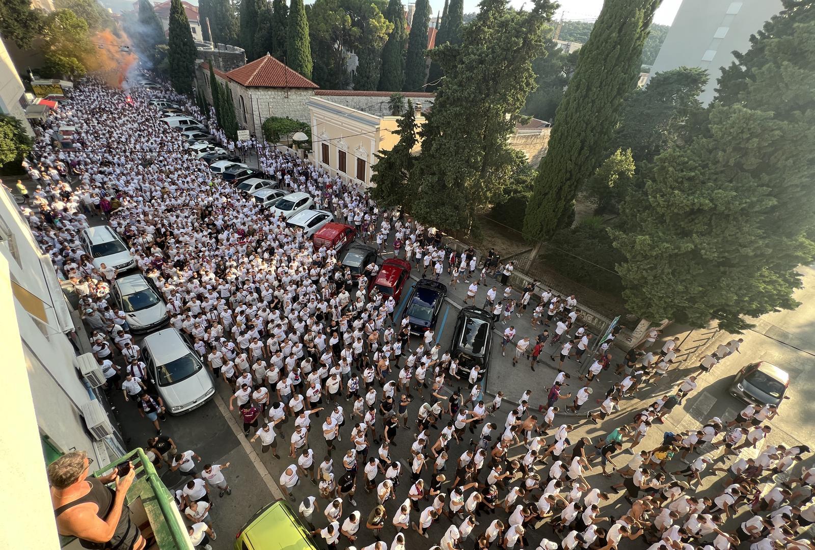 10.08.2023., Split - Koreto Torcide uoci vecerasnje utakmice 3. pretkola UEFA Konferencijske lige izmedju Hajduka i PAOK-a. Photo: Ivo Cagalj/PIXSELL