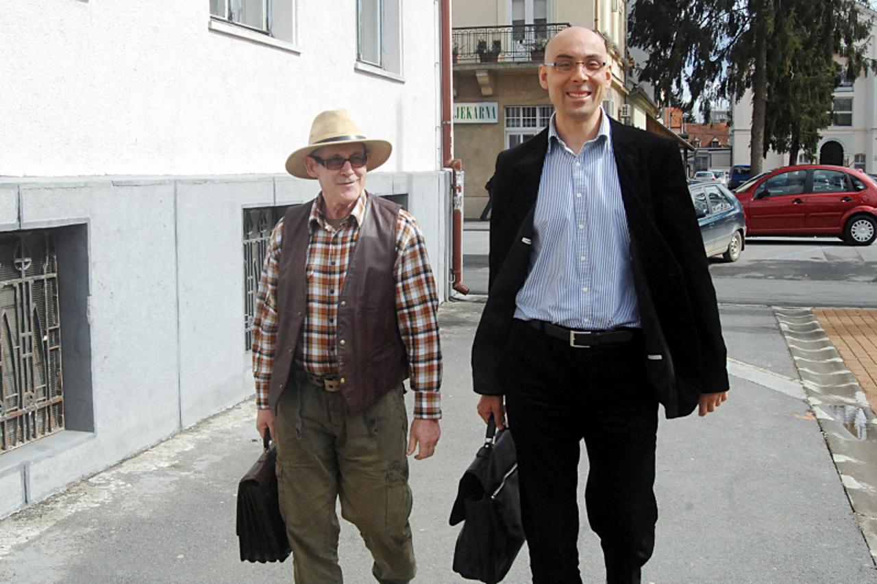 \'17.03.2011., Sisak - Troje radnica sisackog Vodovoda zbog klevete je tuzilo direktora Zeljka Zuka koji je na sudjenje dosao u pratnji svog odvjetnika Marka Rafaja. Photo:Nikola Cutuk/PIXSELL\'