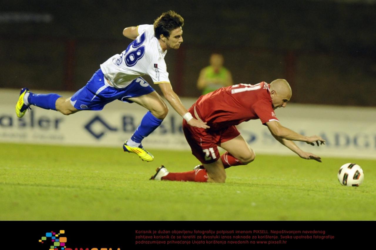 '28.08.2011., Park mladezi, Split - 1. HNL, 6. kolo, RNK Split - Hajduk Split. Ruben Lima i Romano Obilinovic.  Photo: Tino Juric/PIXSELL'