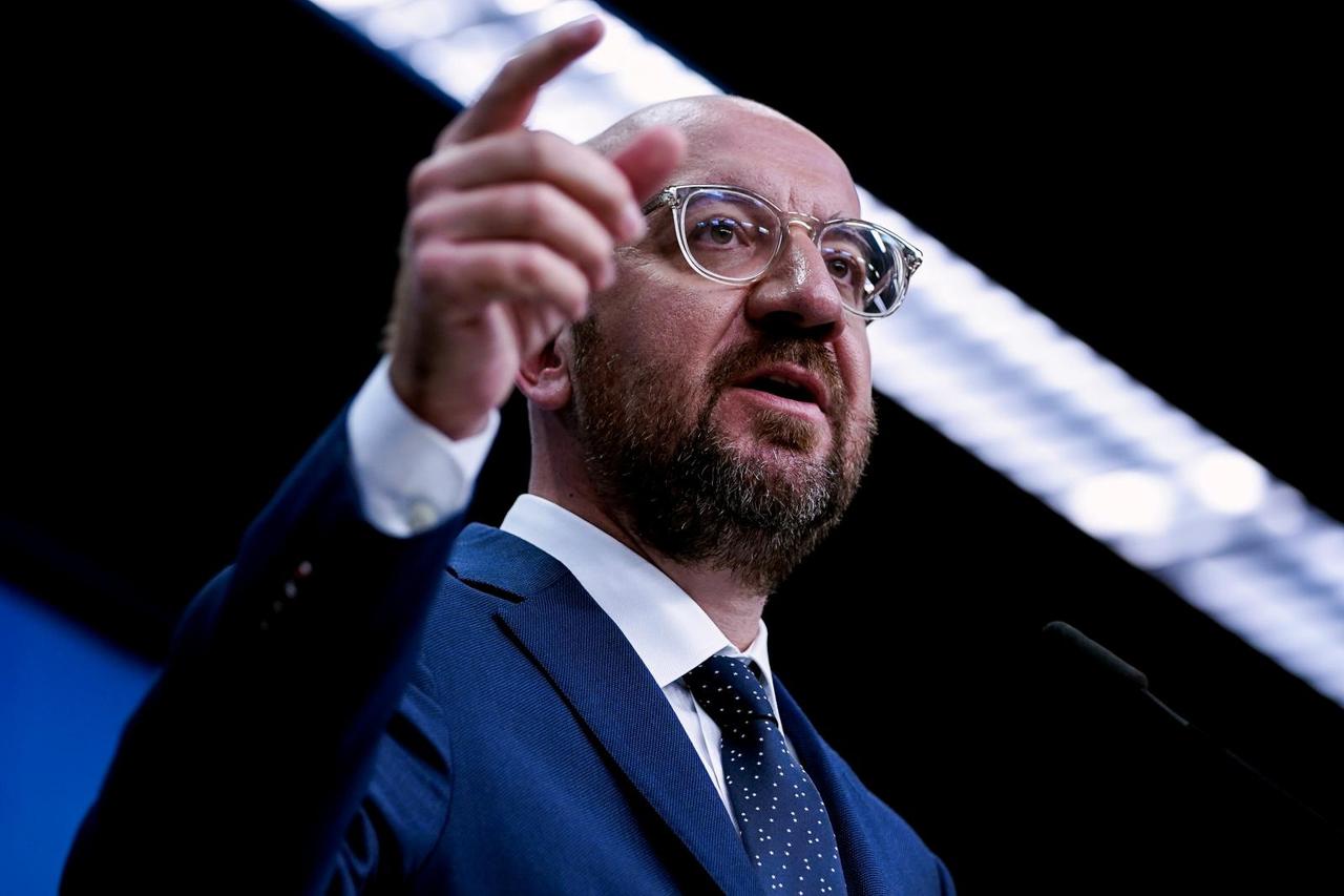 FILE PHOTO: EU Council President Michel holds a news conference on the EU budget in Brussels