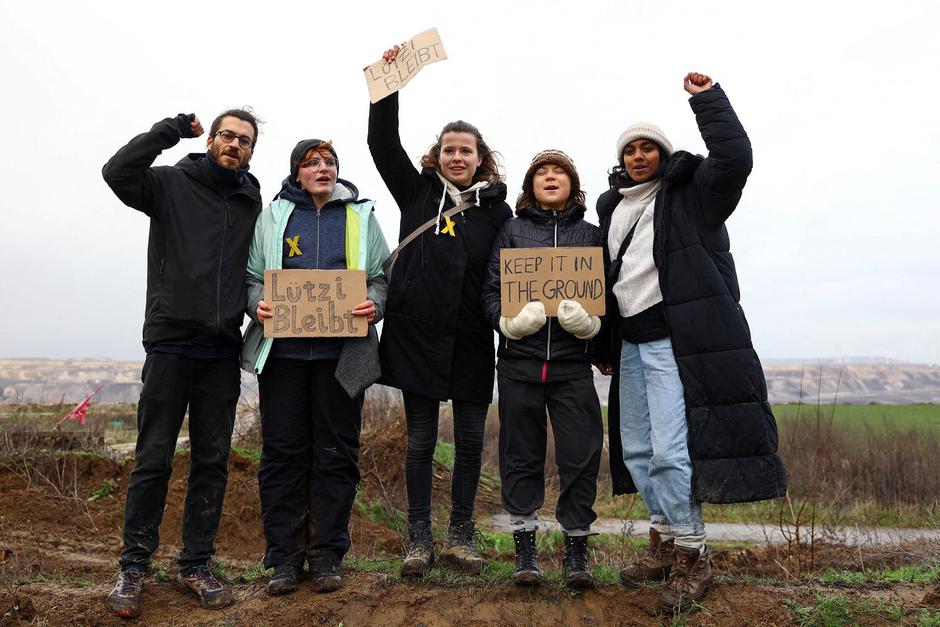 Protest against the expansion of the Garzweiler open-cast lignite mine of Germany's utility RWE, in Luetzerath