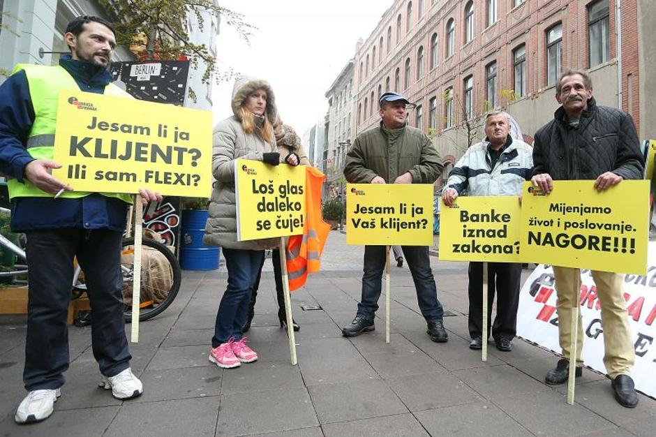 Udruga Franak blokirala poslovnice banaka