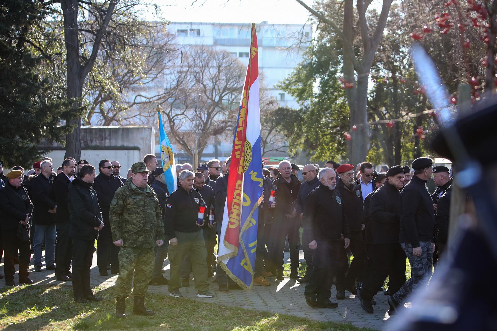 22.01.2024., Zadar - Odavanje pocasti u parku u uvali Jazine kod spomenika hrvatskim braniteljima Photo: Sime Zelic/PIXSELL