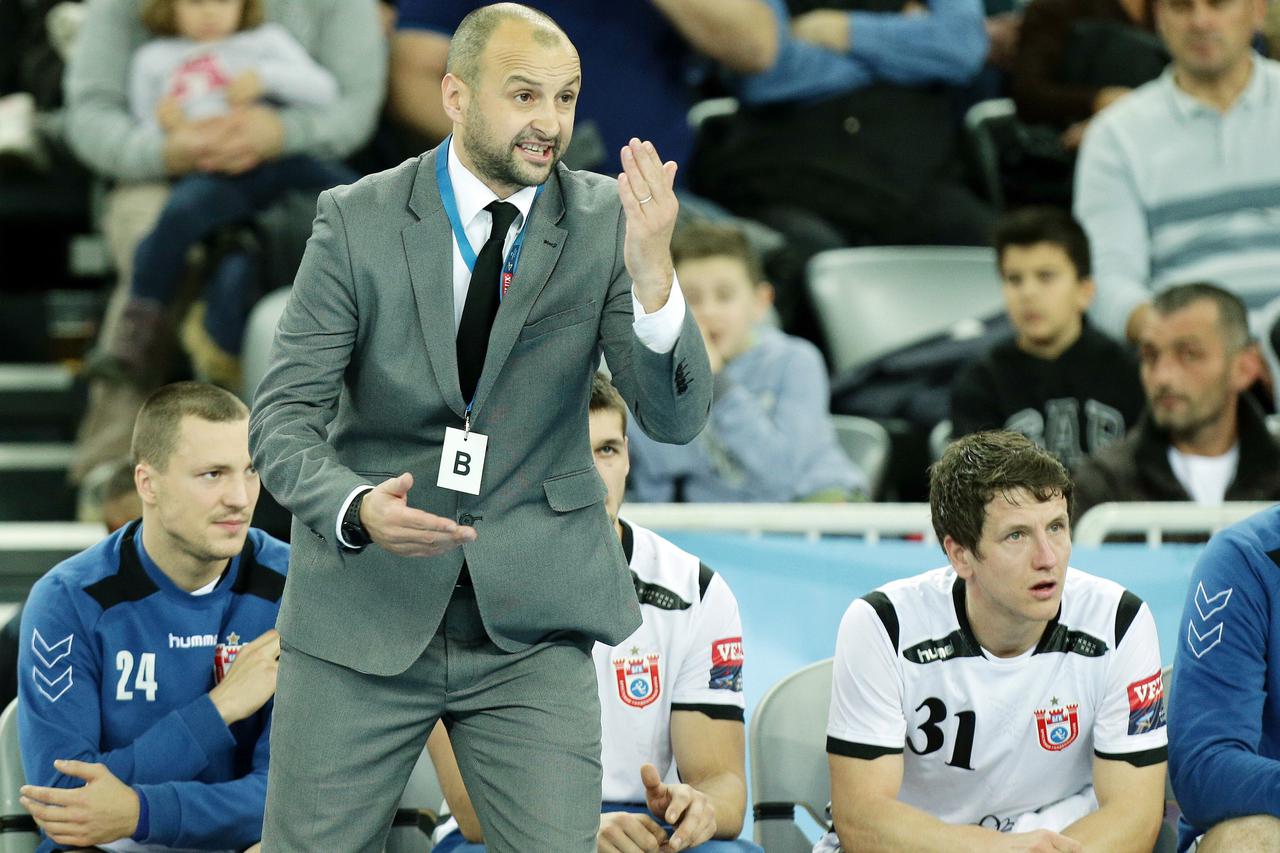 23.11.2014., Arena, Zagreb - VELUX EHF Liga prvaka, skupina A, 6. kolo, RK Prvo plinarsko drustvo Zagreb - HC Meshkov Brest. Zeljko Babic, trener Meskov Bresta.  Photo: Marko Lukunic/PIXSELL