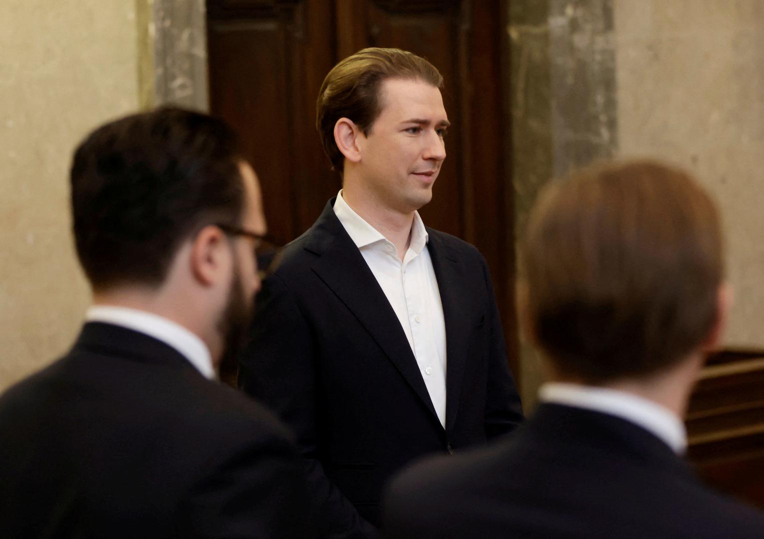 Austria's conservative former Chancellor Sebastian Kurz waits for the start of his trial for perjury in a courtroom in Vienna, Austria, October 18, 2023. REUTERS/Leonhard Foeger Photo: LEONHARD FOEGER/REUTERS