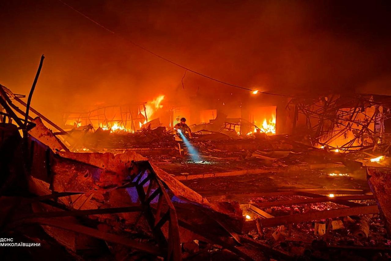 Aftermath of a Russian missile strike in Mykolaiv