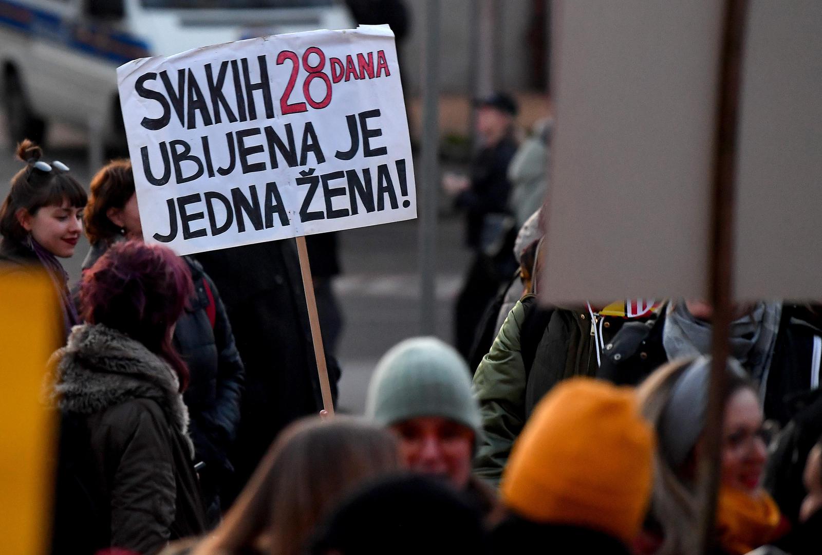 08.03.2022., Zagreb - Na Trgu zrtava fasizma odrzan prosvjedni mars pod parolom Danas mars, sutra strajk. Photo: Marko Lukunic/PIXSELL