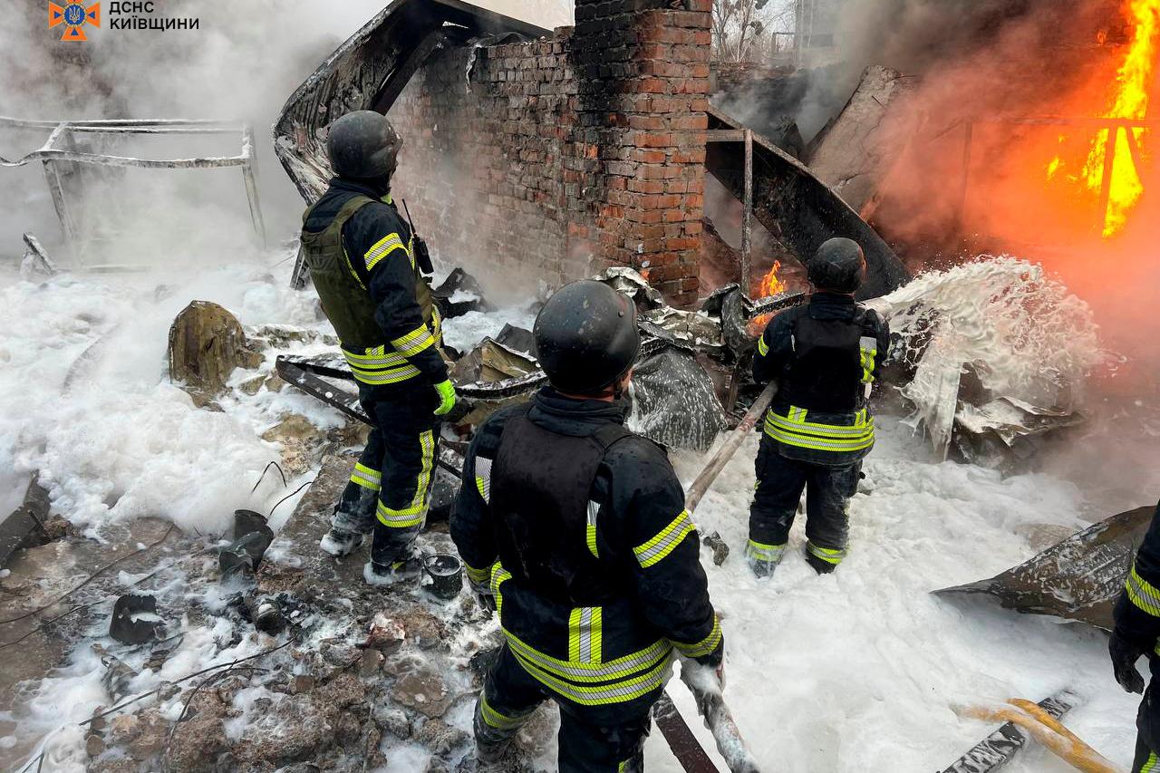 Aftermath of a Russian missile attack outside Kyiv