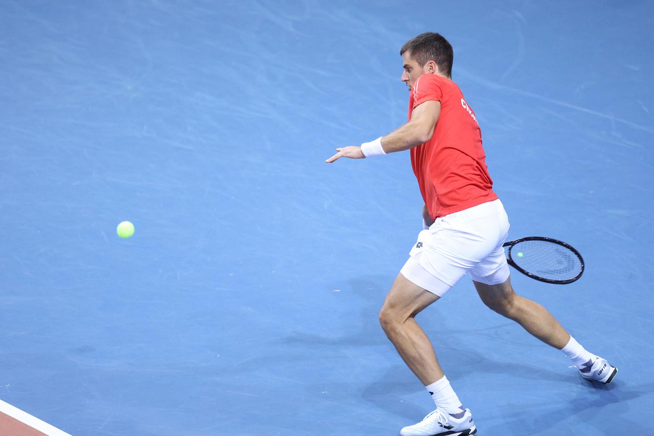 Rijeka: Borna Gojo i Dominic Thiem u drugom meču između Hrvatske i Austrije u kvalifikacijama Davis Cupa