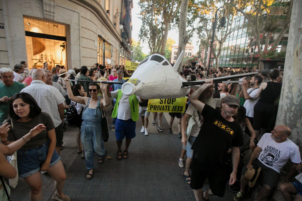 People protest against mass tourism on the island of Mallorca