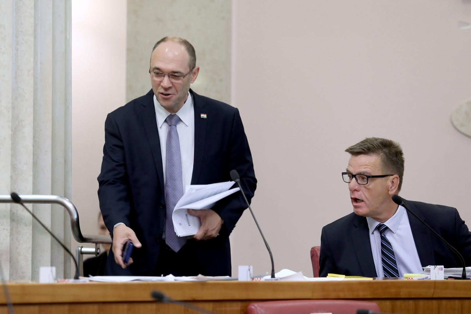 08.05.2020., Zagreb - Sabor je 16. sjednicu nastavio raspravom o izvjescu o radu pucke pravobraniteljice. Davor Ivo Stier, Ante Babic
Photo: Patrik Macek/PIXSELL