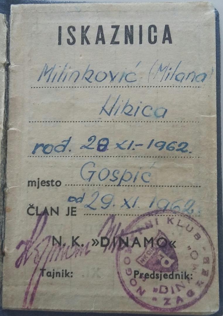 Nikica Milinković Dinamov je član od 29. studenoga 1962. godine