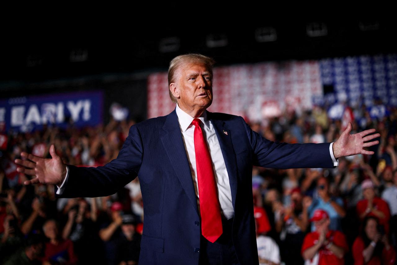 FILE PHOTO: Republican presidential nominee and former U.S. President Trump visits North Carolina