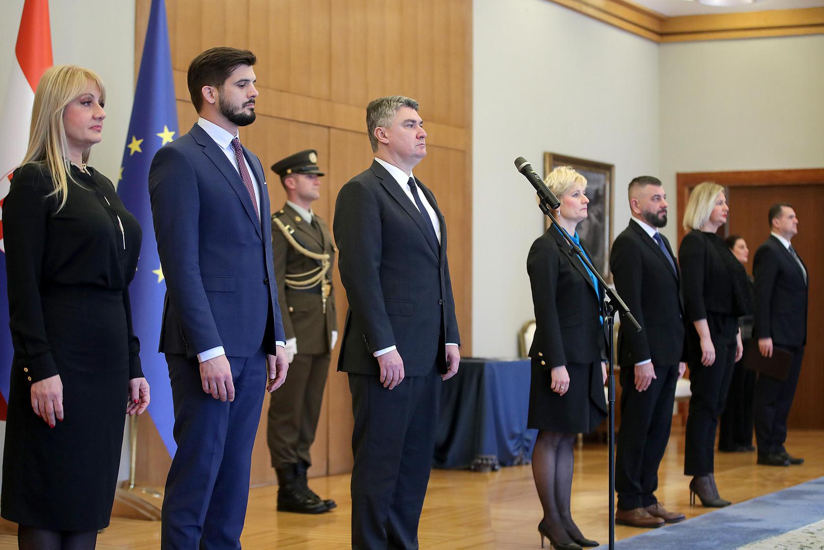 13.12.2021., Zagreb - Predsjednik Republike Hrvatske Zoran Milanovic odlikovao je Veleredom kralja Dmitra Zvonimira s lentom i Danicom, za izniman doprinos neovisnosti i cjelovitosti Republike Hrvatske te izgradnji i napretku hrvatske drzave sudionike Hrvatskog proljeca. Photo: Goran Stanzl/PIXSELL