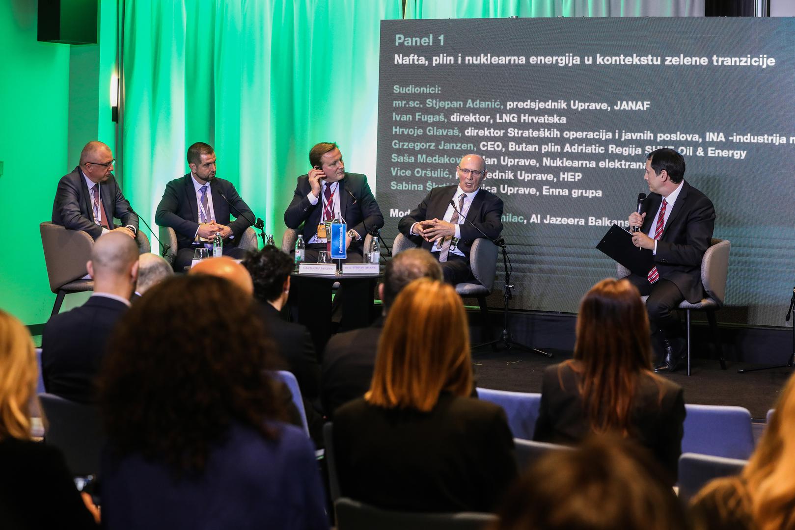 18.03.2024., Zagreb - Energetski put u odrzivu buducnost prva je od tri ovogodisnje energetske konferencije Poslovnog dnevnika u sklopu projekta Zeleno gospodarstvo. Sasa Medakovic, Ivan Fugas, Grzegorz Janzen, Stjepan Adanic Photo: Robert Anic/PIXSELL