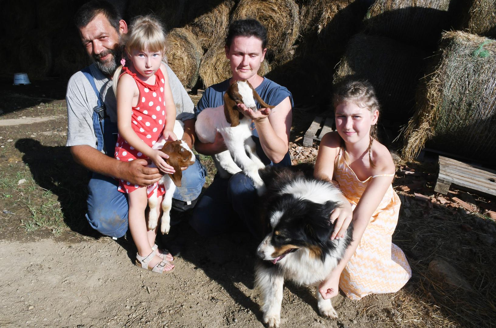 20.07.2023.,Bestrma - Izbor za najbolji OPG - Zlata vrijedan. OPG Anita Zrnic. Obitelj Zrnic - otac Sandro, majka Anita, kcerke Ela i Franka.
 Photo: Nikola Cutuk/PIXSELL