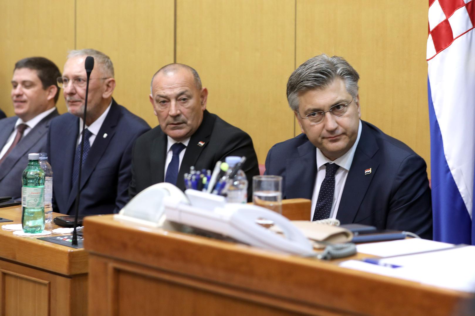 24.10.2023., Zagreb - Premijer Andrej Plenkovic dosao je u Sabor i u nastavku sjednice podnosi godisnje izvjesce Vlade Republike Hrvatske.   Photo: Patrik Macek/PIXSELL